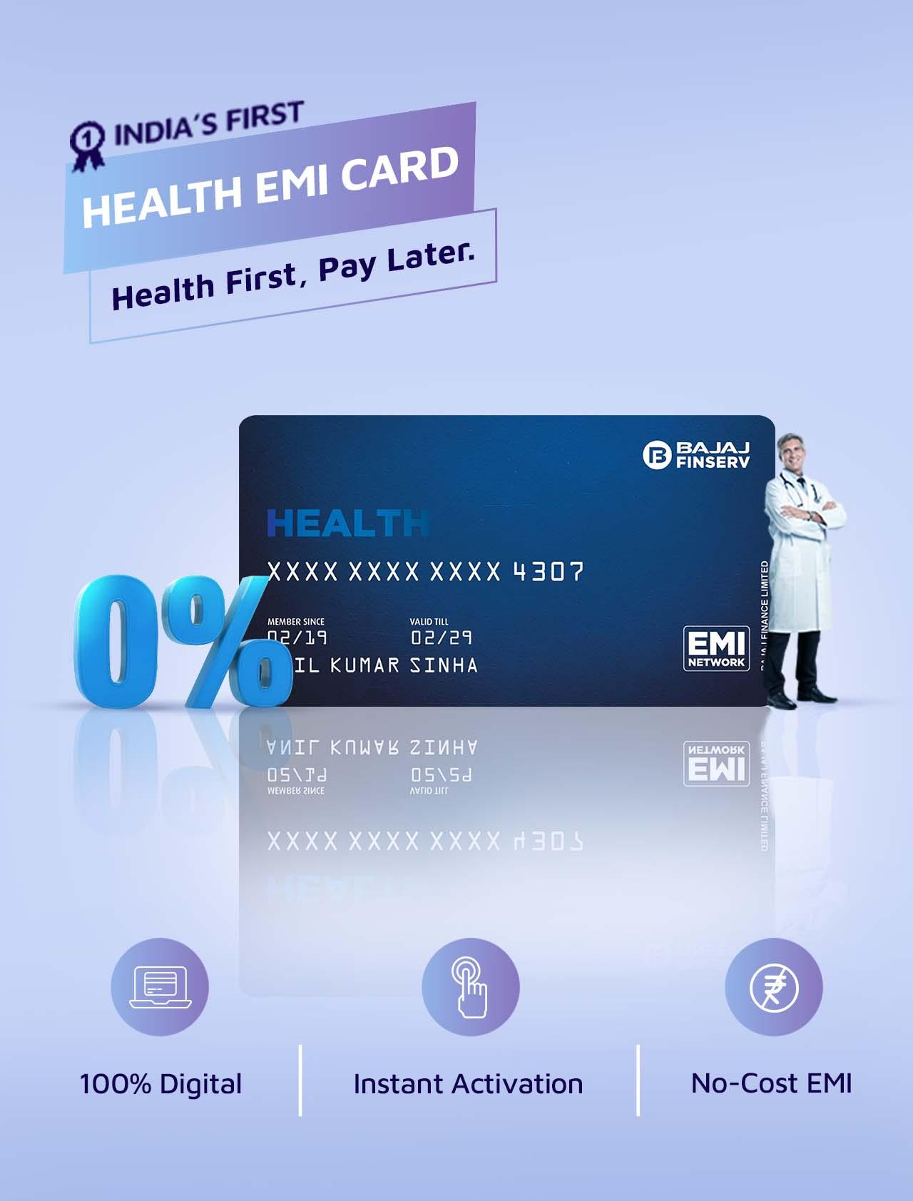 Health EMI Card Banner - 100% Digital, Instant activation, No Cost EMI